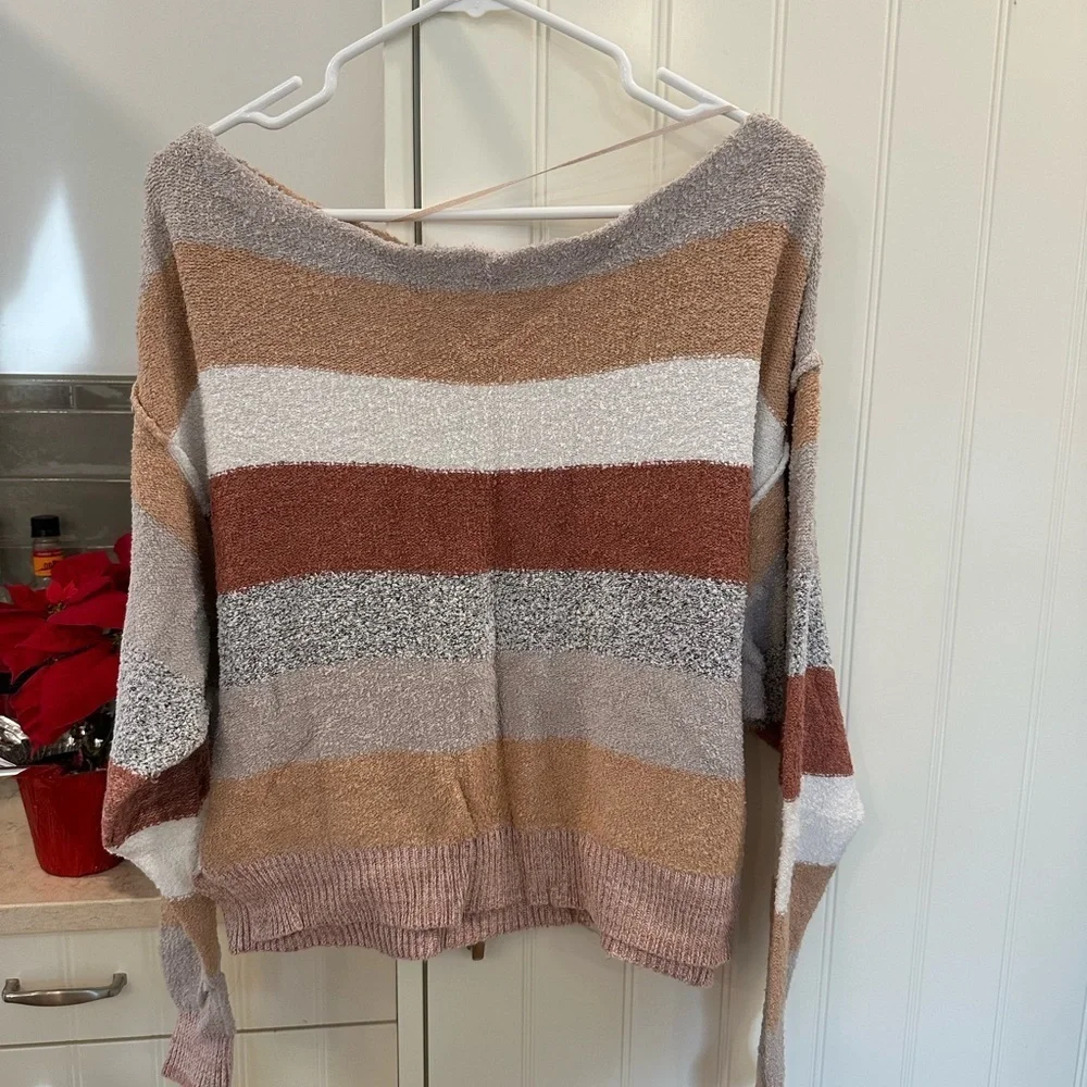 Free People Off-the-Shoulder Striped Sweater - Multicolor